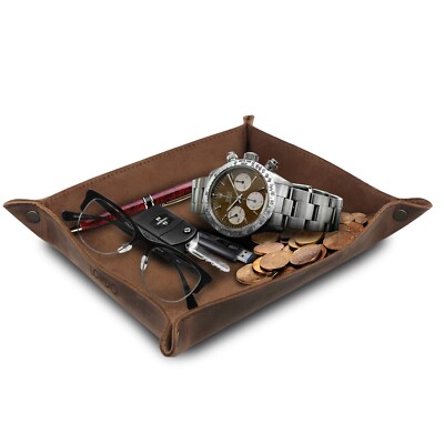 Londo Genuine Leather Tray Organizer Storage for Wallets Watches Keys Coins C...