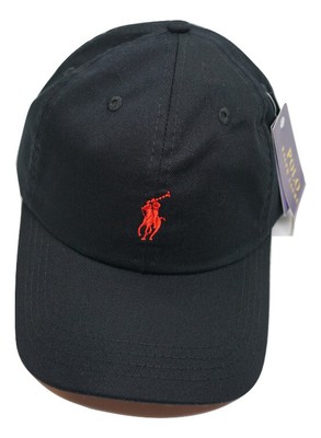 black red polo hat