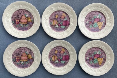 Set of 6 GienLes Delices Salad Plates Multi-Motif: Sorbets, Fruits, Gateaux