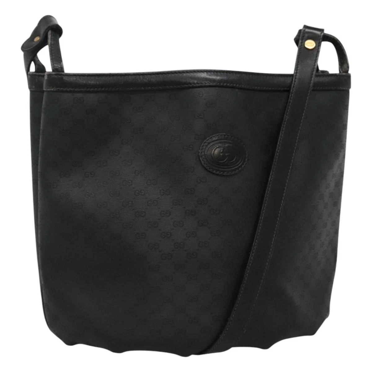 Sac à bandoulière GUCCI Micro GG Supreme PVC noir or 001 22 0077 authentique 114065
