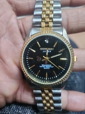 SWANSON Men's Watch Round Blue Dial Index Hours on Two Tone Linked parts  Repair