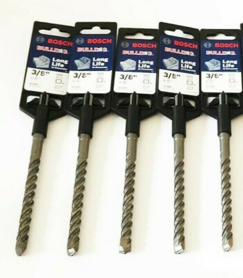 5 BOSCH 6'' SDS PLUS CARBIDE TIPPED MASONRY HAMMER DRILL BITS 3/8'' HC2061 S4L