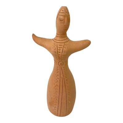 Russian 5.5'' Doll Ceramic Clay Colored Souvenir from Russia 1999