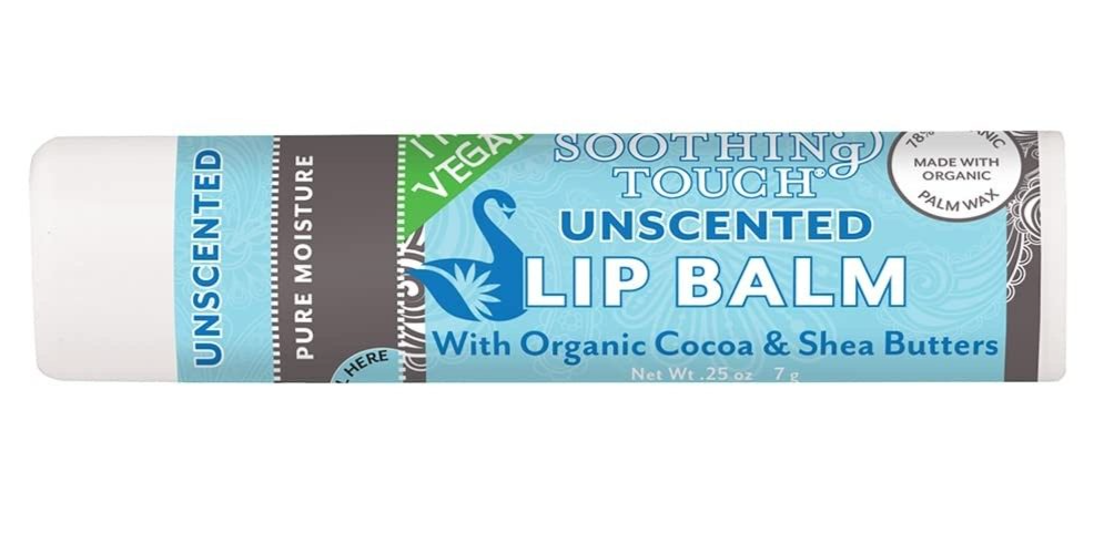 Vegan Unscented Gluten-Free Soothing Touch Lip Balm 12-Pack .25 Oz