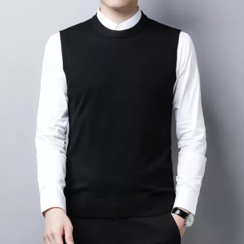 Suéter Chaleco Para Hombres Cuello Redondo Otoño Tejido Camisetas sin Mangas Pullover - Imagen 20 de 42