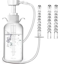 Reusable Anal Vaginal Douche Cleaner With Nozzles Enema Bottle Pump Kit Cleaning
