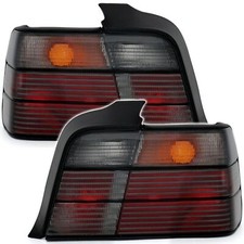 Tail Lights Rear Lamps Left + Right Black for BMW E36 Sedan 1990-1998