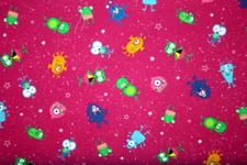 SPACE MONSTERS IN DEEP PINK FROM MICHAEL MILLER - 100% COTTON FABRIC