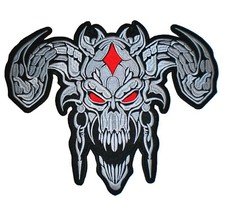 10" Demon King Skull Evil Horn Monster Satanic Biker Vest Jacket Back Patch Punk