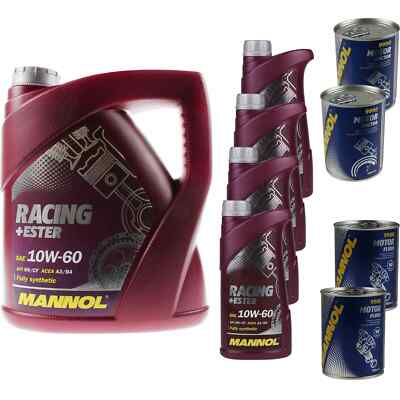 8L Motoröl MANNOL Racing+Ester 10W-60 2xMotor Doctor+Motor Flush