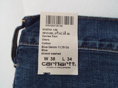 CARHARTT Mens Davies Pant Jeans 11.75oz 🌍 Size W38-42 L34 🌎 RRP £89+ - Picture 2 of 9