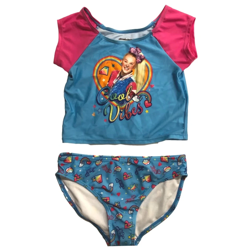 Jojo Siwa Girls Blue 2pc Be Cool Vibes Tankini Swimming Bathing Suit Large 10-12 - Image 4 of 4