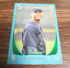 DESMOND JENNINGS 2011 BOWMAN CHROME CARD #203 REDS (ROOKIE BLUE PARALLEL) #/500