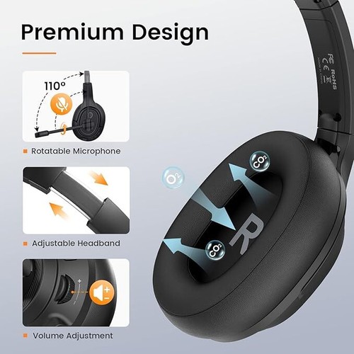 EKSA H2 USB Headset, Noise Canceling Mic, Wired, Call Center RRP £43 - Afbeelding 6 van 6
