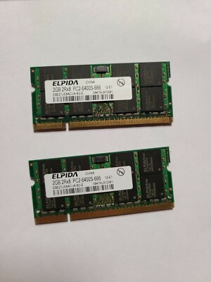 Elpida  EBE21UE8ACUA-8G-E Memory 2GB (2Rx8) DDR2 PC2-6400S-666 - (Lot of 2)