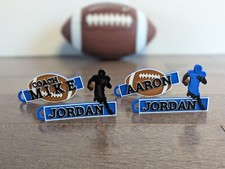 Personalized Football Name Tag Keychain  - Rep Team With 3D Print Bag Tag