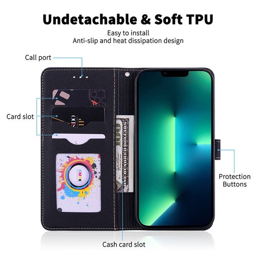 Candy Leather Card Wallet Cover Case For A13 A23 A33 A53 A73 A14 A54 A34 - Picture 5 of 60