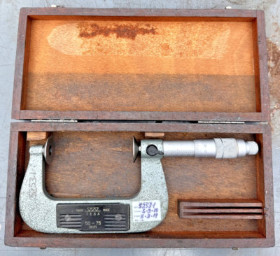 TESA Swiss Slant Line Disc Flange Metric Micrometer 50-75mm Machinist Tool Maker