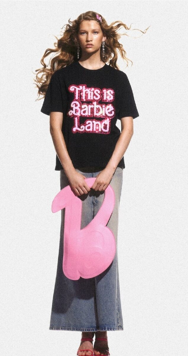 Zara x Barbie The Movie Pink Letter B Leather Bag NWT | eBay Zara x Barbie The Movie Pink Letter B Leather Bag NWT | eBay
