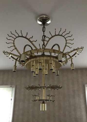 Vintage Italian Murano Clear Glass Quatro Punta Chandelier Italy 25” Wide - Picture 5 of 8