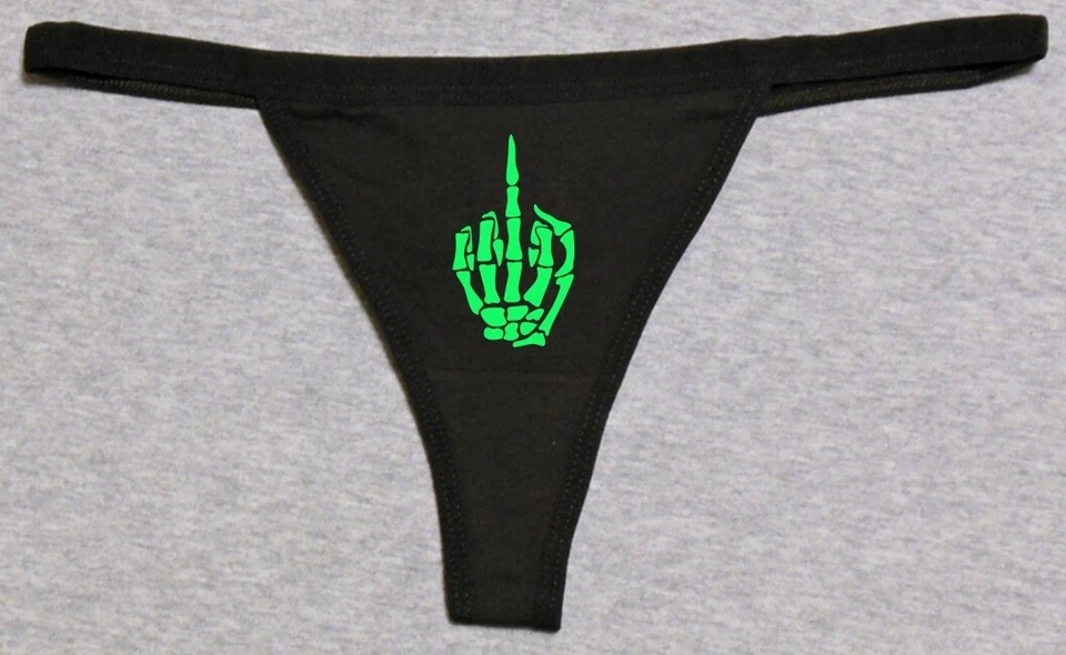 Sexy Gótico Halloween Juegos con disfraces Esqueleto Divertido Puta Brilla en la Oscuridad Tanga Tanga Foto 3 de 3