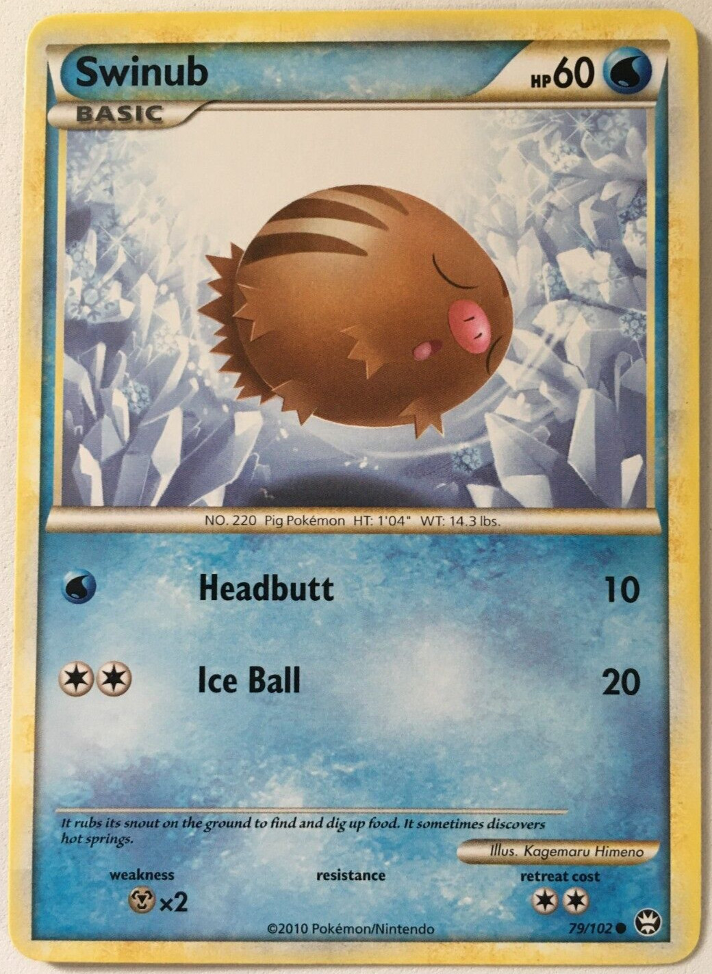 POKEMON SWINUB 79/102 HS TRIUMPHANT COMMON NEAR MINT