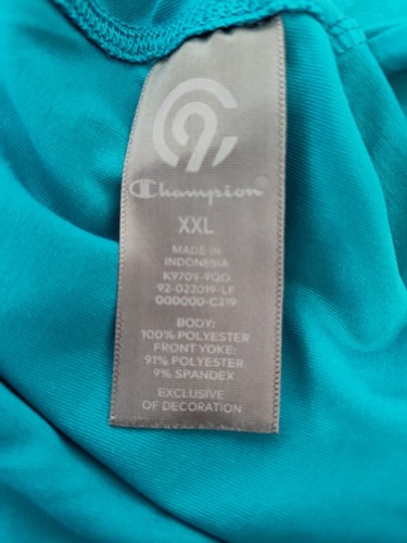 C9 CHAMPION Short Sleeve Women’s Teal Athletic Top Breathable Size XXL - Picture 9 of 13