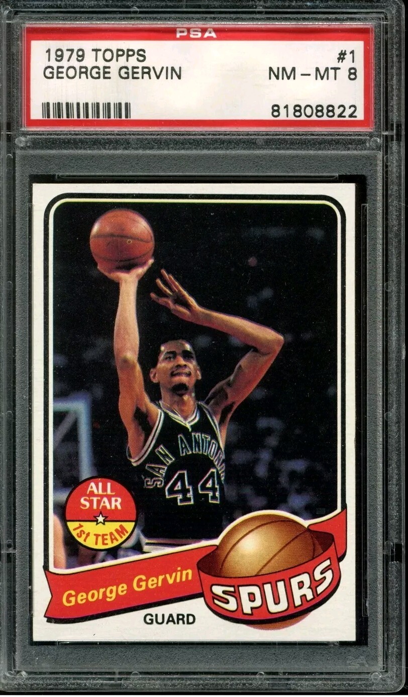 1979 TOPPS #1 GEORGE GERVIN SPURS HOF PSA 8