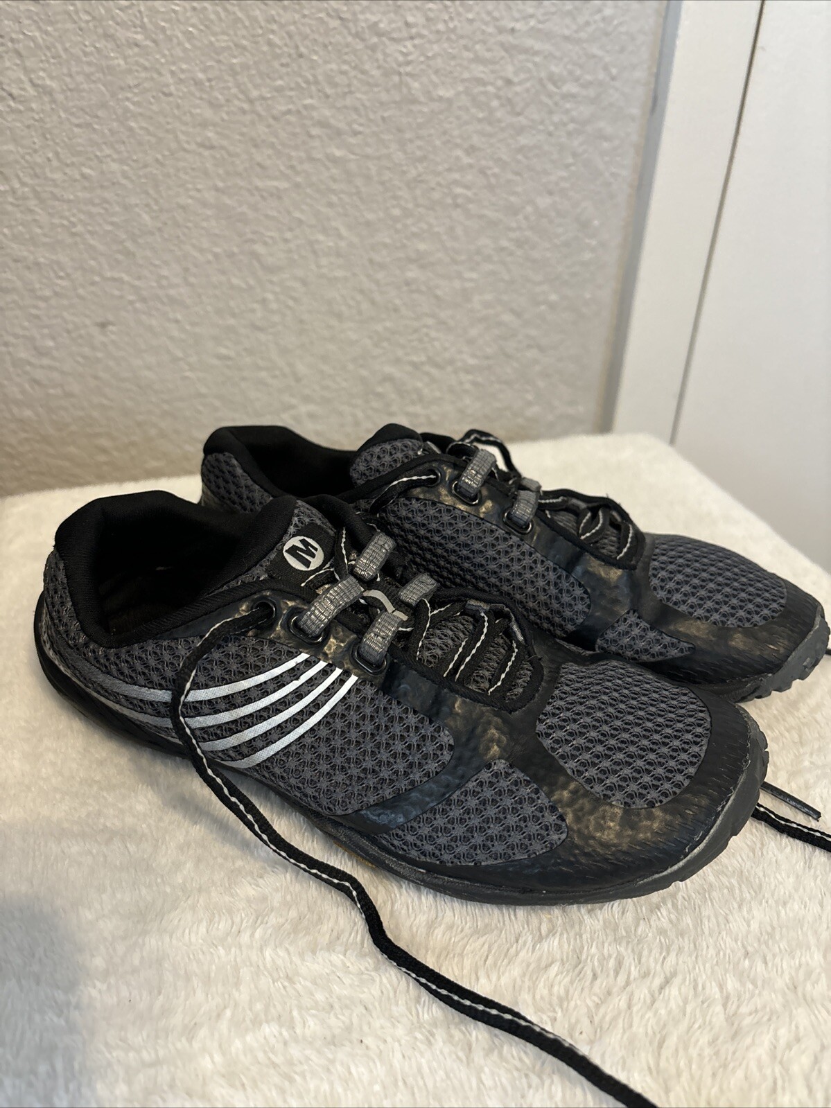 Merrell Pace Glove 3 scarpe da trail running nere a piedi nudi suola Vibram taglia 6