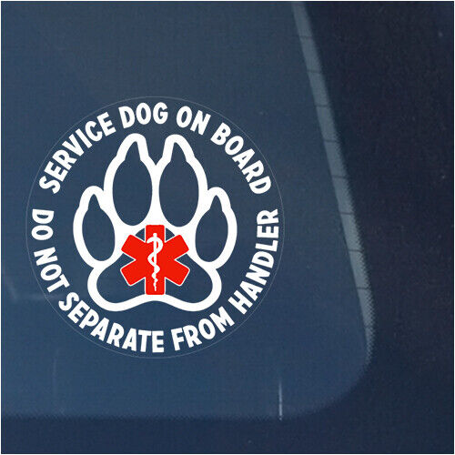 SERVICE HUND AN BORD DURCHSICHTIG VINYL AUFKLEBER FÜR AUTO + LKW FENSTERDRUCK DESIGN - Bild 1 von 3