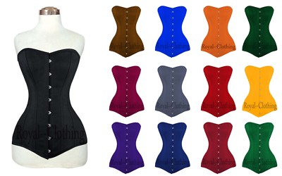Heavy Duty Double 26 Steel Boned Over Bust Long Line Training Cotton Corset 