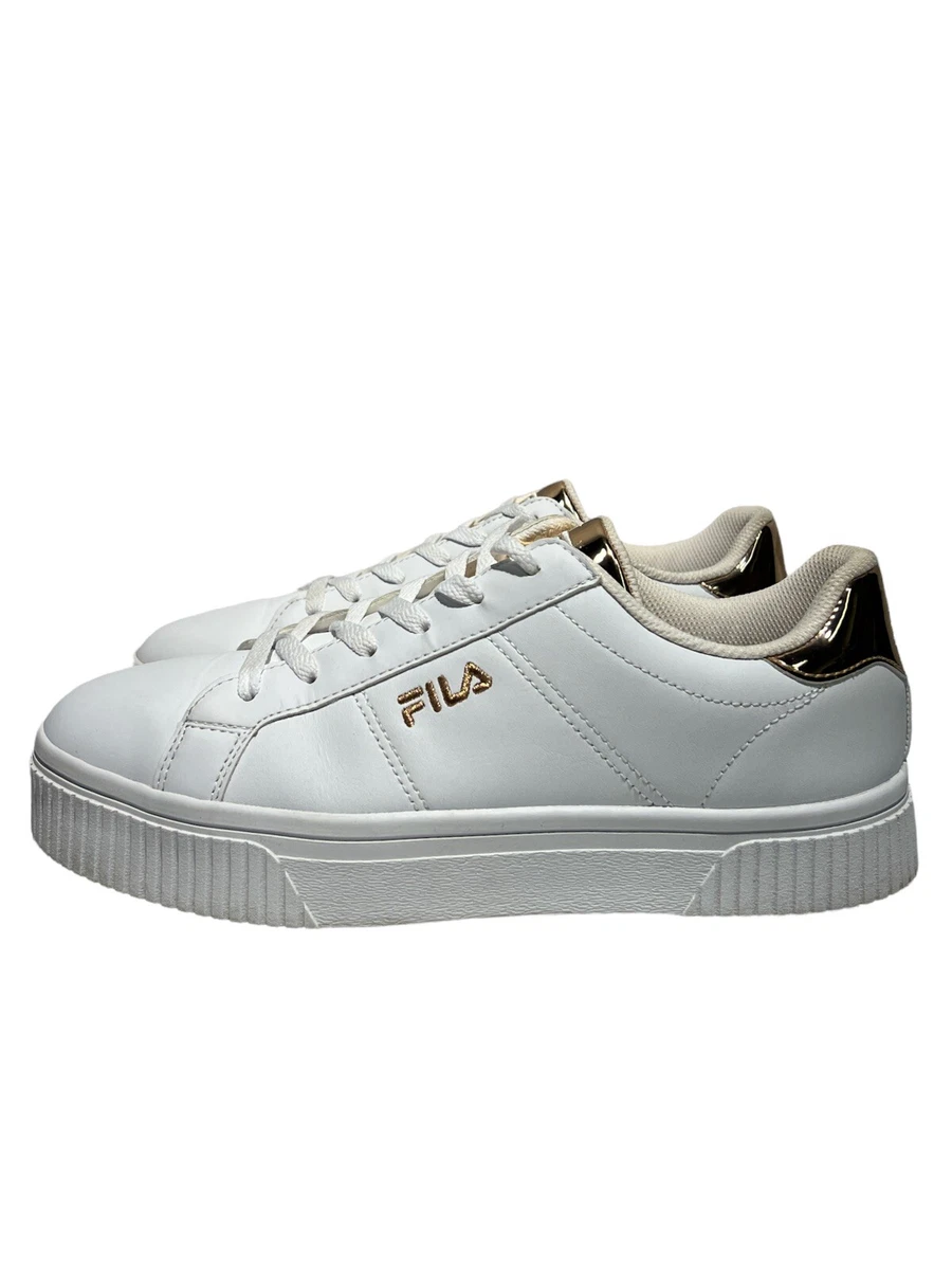 Fila white 2025 and gold shoes
