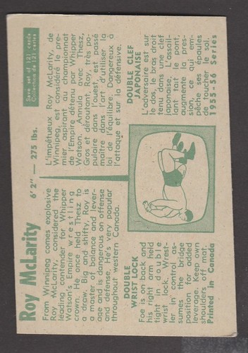 1955 PARKHURST WRESTLING # 9 ROY McLARITY INV J6139 - Picture 2 of 2