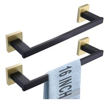 2 Pack Hand Towel Bars for Bathroom Wall Mounted 16-Inche Matte Black 1244 