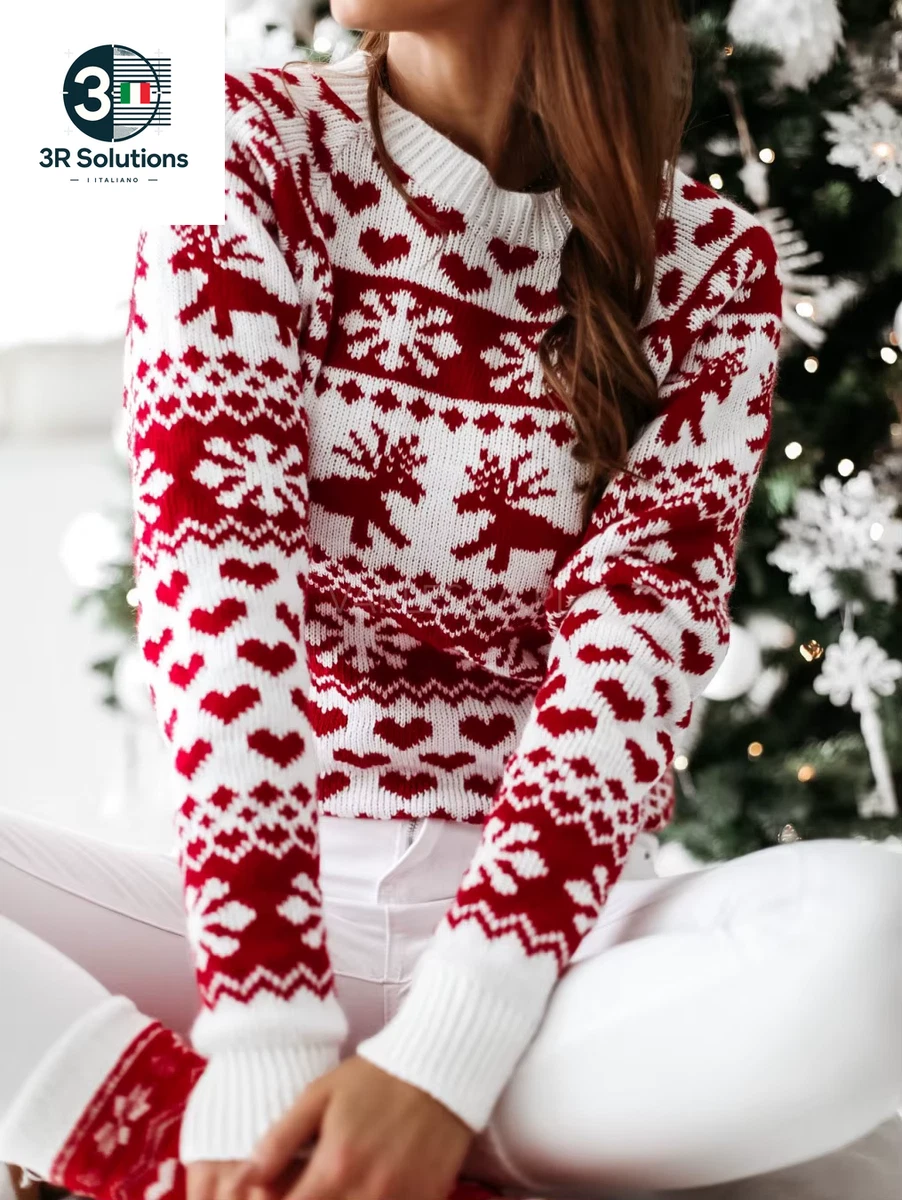 Maglia Natalizio Donna Maglia Lunga Donna Felpe Invernale - Foto 9