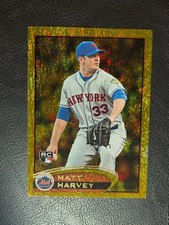 Matt Harvey 2012 Topps Gold Sparkle Parallel Rookie Card RC #US23. rookie card picture