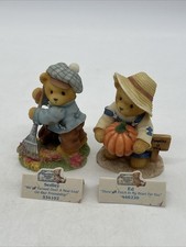 Cherished Teddies 1999 Ed Sedley Fall Pumpkin Patch Leaves Bear Figurines Lot