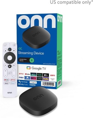 onn 4K Streaming box, Google TV - Fast Streaming  HD, 8GB Storage, 2GB