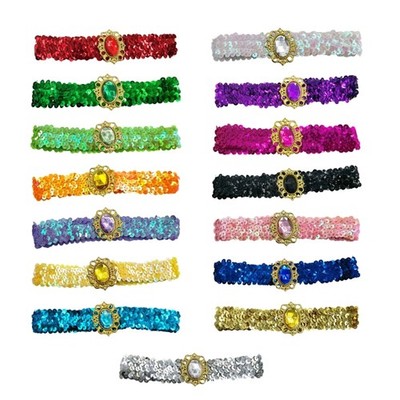 Shimmering Sequins Headbands Rhinestones Elastic Hair Bands Hairpeices For Event