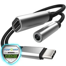 USB C to 3.5mm Headphone and Charger Adapter, 6" USB-C to Aux Adapter and Type C