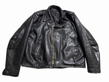 Vintage 1960s Harley Davidson AMF Leather Jacket With Rare Embroidery Size 50