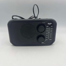 Bush PR-206 FM/AM Portable Radio - Black - Tested & Working With Power Cable 