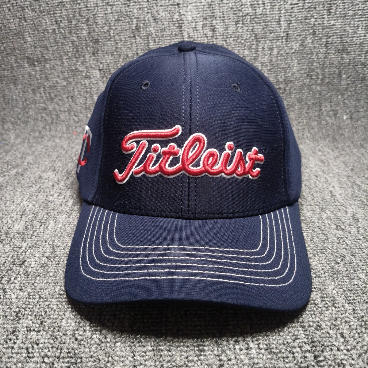 Titleist Navy Blue Script Logo Cap White Stitch Brim Hat Y607