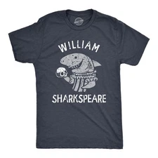 Mens William Sharkspeare T Shirt Funny Shark Week Shakespeare Joke Tee for Guys
