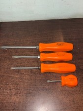 NICE LOT OF 4 SNAP ON ORANGE HANDLE SCREWDRIVERS   B510