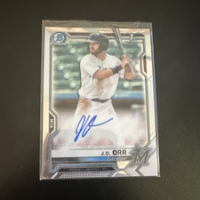 Topps 2021 Bowman Chrome J.D. Orr Miami Marlins #CPA-JO 1st Rookie Auto
