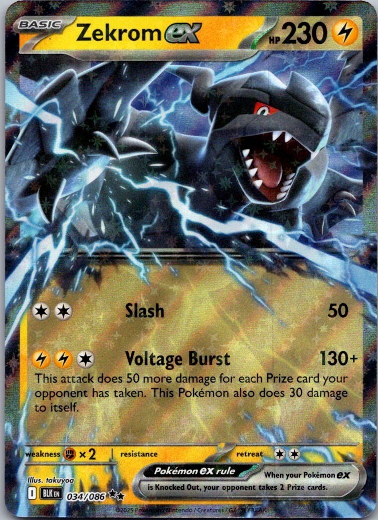 Zekrom ex - 034/086 - Black Bolt - Double Rare - NM/M