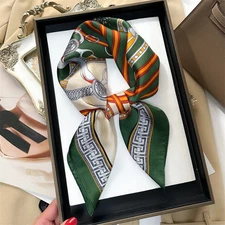 2024 Spring Summer 70*70cm Silk Scarf Women Scarves hair Decorations Hairband He