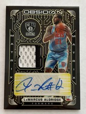LaMarcus Aldridge 2020-21 Panini Obsidian Matrix Electric Yellow Patch Auto /10