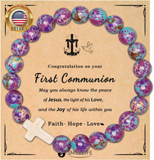 Cross Bracelets for Girls Boys Baptism Communion Confirmation Gift Christian Bra
